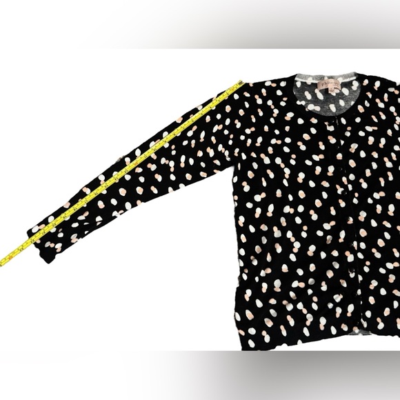 Women's Philosophy Black White & Peach Button Up Cardigan Sweater size L - Picture 8 of 10